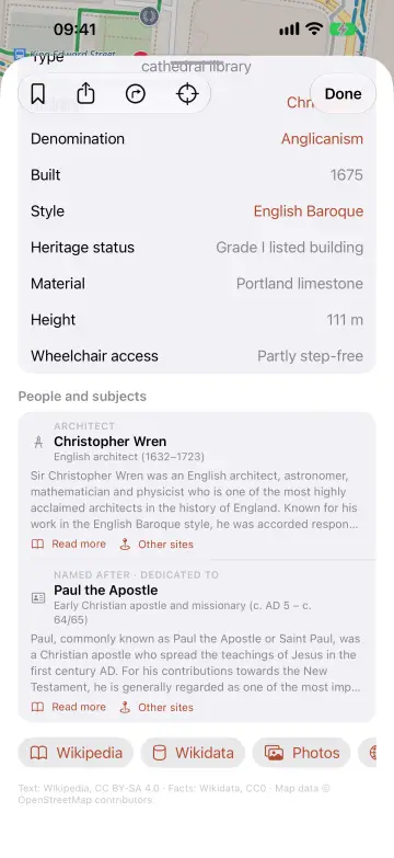 Facts that link onward to styles, architects and dedications