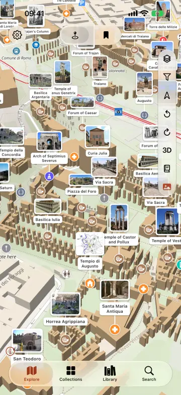 The Forum Romanum in 3D with photo cards