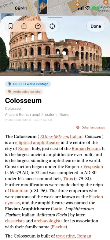 The page of a single monument